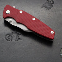 Hinderer Eklipse 3.5"- Bowie Edge- Working Finish Ti And Red G-10 Handle- Working Finish S45VN Blade