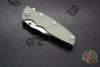 Hinderer Eklipse 3.5"- Bowie Edge- Working Finish Ti And Translucent Green G-10 Handle- Stonewash S45VN Blade