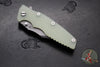 Hinderer Eklipse 3.5"- Bowie Edge- Working Finish Ti And Translucent Green G-10 Handle- Working Finish S45VN Blade