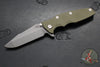 Hinderer Eklipse 3.5"- Harpoon Spanto- Battle Blue Finished Titanium And OD Green G-10- Working Finish S45VN Steel Blade