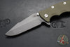 Hinderer Eklipse 3.5"- Harpoon Spanto- Battle Blue Finished Titanium And OD Green G-10- Working Finish S45VN Steel Blade