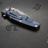 Hinderer Eklipse 3.5"- Harpoon Spanto- Battle Blue Finished Titanium And OD Green G-10- Working Finish S45VN Steel Blade