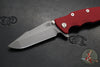 Hinderer Eklipse 3.5"- Harpoon Spanto- Battle Blue Finished Titanium And Red G-10- Working Finish S45VN Steel Blade