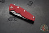 Hinderer Eklipse 3.5"- Harpoon Spanto- Battle Blue Finished Titanium And Red G-10- Working Finish S45VN Steel Blade