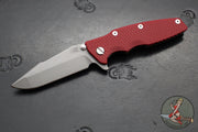 Hinderer Eklipse 3.5"- Harpoon Spanto- Battle Bronze Finished Titanium And Red G-10- Working Finish S45VN Steel Blade