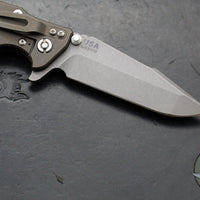 Hinderer Eklipse 3.5"- Harpoon Spanto- Battle Bronze Finished Titanium And Red G-10- Working Finish S45VN Steel Blade