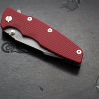 Hinderer Eklipse 3.5"- Harpoon Spanto- Battle Bronze Finished Titanium And Red G-10- Working Finish S45VN Steel Blade