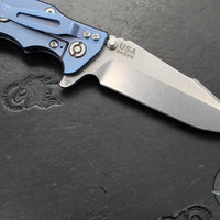 Hinderer Eklipse 3.5"- Harpoon Spanto- Stonewash Blue Titanium And Various G-10 Scales- Stonewash S45VN Steel Blade