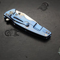 Hinderer Eklipse 3.5"- Harpoon Spanto- Stonewash Blue Finished Titanium And Black G-10- Stonewash S45VN Steel Blade