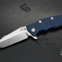 Hinderer Eklipse 3.5"- Harpoon Spanto- Stonewash Finished Titanium And BlueBlack G-10- Stonewash S45VN Steel Blade