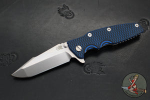 Hinderer Eklipse 3.5"- Harpoon Spanto- Stonewash Finished Titanium And BlueBlack G-10- Stonewash S45VN Steel Blade