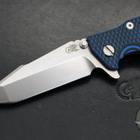 Hinderer Eklipse 3.5"- Harpoon Spanto- Stonewash Finished Titanium And BlueBlack G-10- Stonewash S45VN Steel Blade