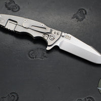 Hinderer Eklipse 3.5"- Harpoon Spanto- Stonewash Finished Titanium And BlueBlack G-10- Stonewash S45VN Steel Blade