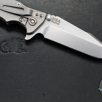 Hinderer Eklipse 3.5"- Harpoon Spanto- Stonewash Finished Titanium And BlueBlack G-10- Stonewash S45VN Steel Blade