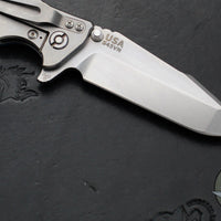 Hinderer Eklipse 3.5"- Harpoon Spanto- Stonewash Finished Titanium And Blue G-10- Stonewash S45VN Steel Blade