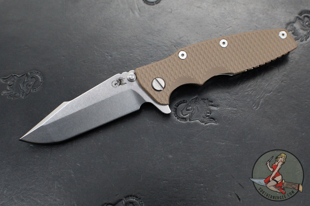 Hinderer Eklipse 3.5"- Harpoon Spanto- Stonewash Titanium And Various G-10 Scales- Stonewash S45VN Steel Blade