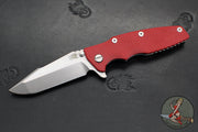 Hinderer Eklipse 3.5"- Harpoon Spanto- Stonewash Finished Titanium And Red G-10- Stonewash S45VN Steel Blade