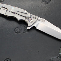 Hinderer Eklipse 3.5"- Harpoon Spanto- Stonewash Finished Titanium And Red G-10- Stonewash S45VN Steel Blade