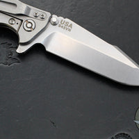 Hinderer Eklipse 3.5"- Harpoon Spanto- Stonewash Finished Titanium And Red G-10- Stonewash S45VN Steel Blade