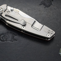 Hinderer Eklipse 3.5"- Harpoon Spanto- Stonewash Finished Titanium And Red G-10- Stonewash S45VN Steel Blade