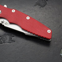 Hinderer Eklipse 3.5"- Harpoon Spanto- Stonewash Finished Titanium And Red G-10- Stonewash S45VN Steel Blade