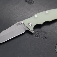 Hinderer Eklipse 3.5"- Harpoon Spanto- Working Finish Titanium And Translucent Green G-10- Working Finish S45VN Steel Blade