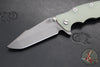 Hinderer Eklipse 3.5"- Harpoon Spanto- Working Finish Titanium And Translucent Green G-10- Working Finish S45VN Steel Blade