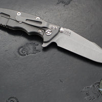 Hinderer Eklipse 3.5"- Harpoon Spanto- Working Finish Titanium And Translucent Green G-10- Working Finish S45VN Steel Blade