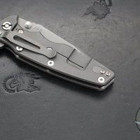 Hinderer Eklipse 3.5"- Harpoon Spanto- Working Finish Titanium And Translucent Green G-10- Working Finish S45VN Steel Blade