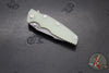 Hinderer Eklipse 3.5"- Harpoon Spanto- Working Finish Titanium And Translucent Green G-10- Working Finish S45VN Steel Blade