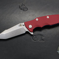 Hinderer Eklipse 3.5"- Harpoon Tanto- Battle Blue Titanium And Red G-10- Stonewash Finished S45VN Blade