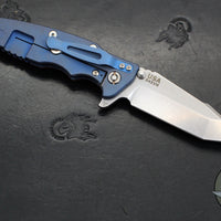 Hinderer Eklipse 3.5"- Harpoon Tanto- Battle Blue Titanium And Red G-10- Stonewash Finished S45VN Blade