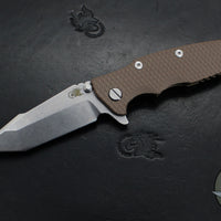 Hinderer Eklipse 3.5"- Harpoon Tanto- Stonewash Bronze Finished Titanium And FDE G-10- Stonewash Finished S45VN Blade