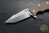 Hinderer Eklipse 3.5"- Harpoon Tanto- Stonewash Bronze Finished Titanium And FDE G-10- Stonewash Finished S45VN Blade