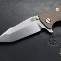 Hinderer Eklipse 3.5"- Harpoon Tanto- Stonewash Bronze Finished Titanium And FDE G-10- Stonewash Finished S45VN Blade