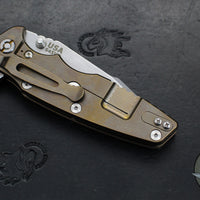 Hinderer Eklipse 3.5"- Harpoon Tanto- Stonewash Bronze Finished Titanium And FDE G-10- Stonewash Finished S45VN Blade