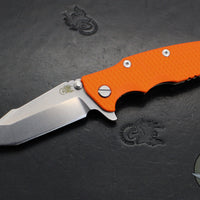 Hinderer Eklipse 3.5"- Harpoon Tanto- Stonewash Bronze Finished Titanium And Orange G-10- Stonewash Finished S45VN Blade
