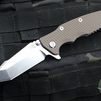 Hinderer Eklipse 3.5"- Harpoon Tanto- Stonewash Finished Titanium And FDE G-10- Stonewash Finished S45VN Blade