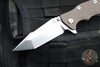 Hinderer Eklipse 3.5"- Harpoon Tanto- Stonewash Finished Titanium And FDE G-10- Stonewash Finished S45VN Blade