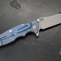 Hinderer Eklipse 3.5"- Skinny Slicer Edge- Hollow Grind- Battle Blue Titanium and Various G-10 Scales- Working Finish Magnacut Blade