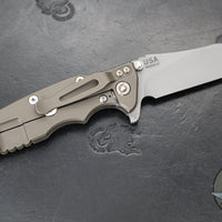 Hinderer Eklipse 3.5"- Skinny Slicer Edge- Hollow Grind- Battle Bronze Titanium and Various G-10 Scales- Working Finish Magnacut Blade