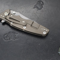 Hinderer Eklipse 3.5"- Skinny Slicer Edge- Hollow Grind- Battle Bronze Titanium and Various G-10 Scales- Working Finish Magnacut Blade