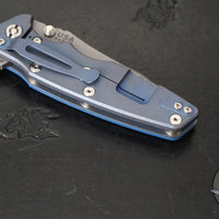 Hinderer Eklipse 3.5"- Slicer Edge- Hollow Grind- Battle Blue Titanium and Various G-10 Scales- Working Finish S45VN Blade