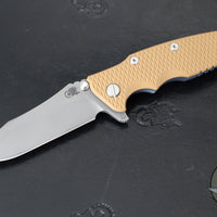 Hinderer Eklipse 3.5"- Slicer Edge- Hollow Grind- Battle Blue Titanium and Various G-10 Scales- Working Finish S45VN Blade