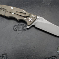 Hinderer Eklipse 3.5"- Slicer Edge- Hollow Grind- Battle Bronze Titanium and Various G-10 Scales- Working Finish S45VN Blade