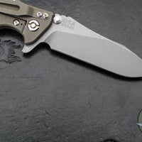 Hinderer Eklipse 3.5"- Slicer Edge- Hollow Grind- Battle Bronze Titanium and Various G-10 Scales- Working Finish S45VN Blade