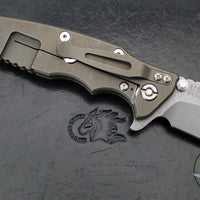 Hinderer Eklipse 3.5"- Slicer Edge- Hollow Grind- Battle Bronze Titanium and Various G-10 Scales- Working Finish S45VN Blade