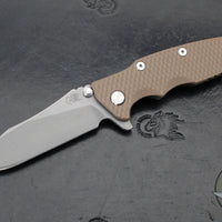 Hinderer Eklipse 3.5"- Slicer Edge- Hollow Grind- Battle Bronze Titanium and Various G-10 Scales- Working Finish S45VN Blade