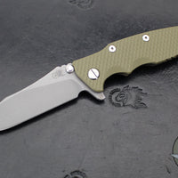 Hinderer Eklipse 3.5"- Slicer Edge- Hollow Grind- Battle Bronze Titanium and Various G-10 Scales- Working Finish S45VN Blade