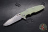 Hinderer Eklipse 3.5"- Spearpoint Blade- Stonewash Titanium and Translucent Green G-10- Stonewash Finished Blade